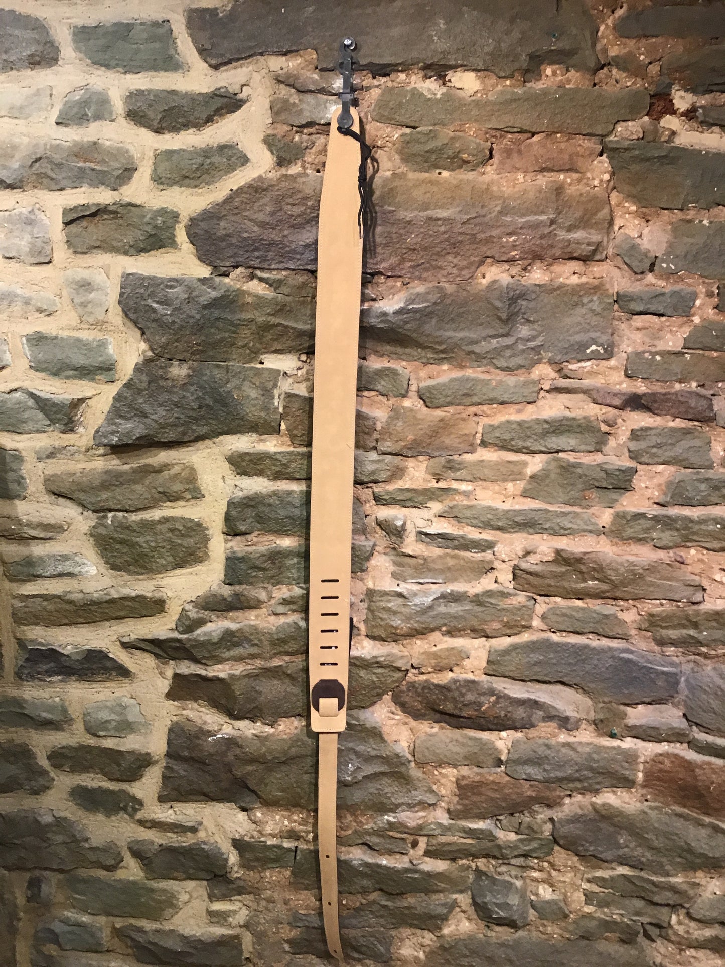 Perri’s Leathers 2.5” embossed soft brown suede guitar strap with soft tan suede backing