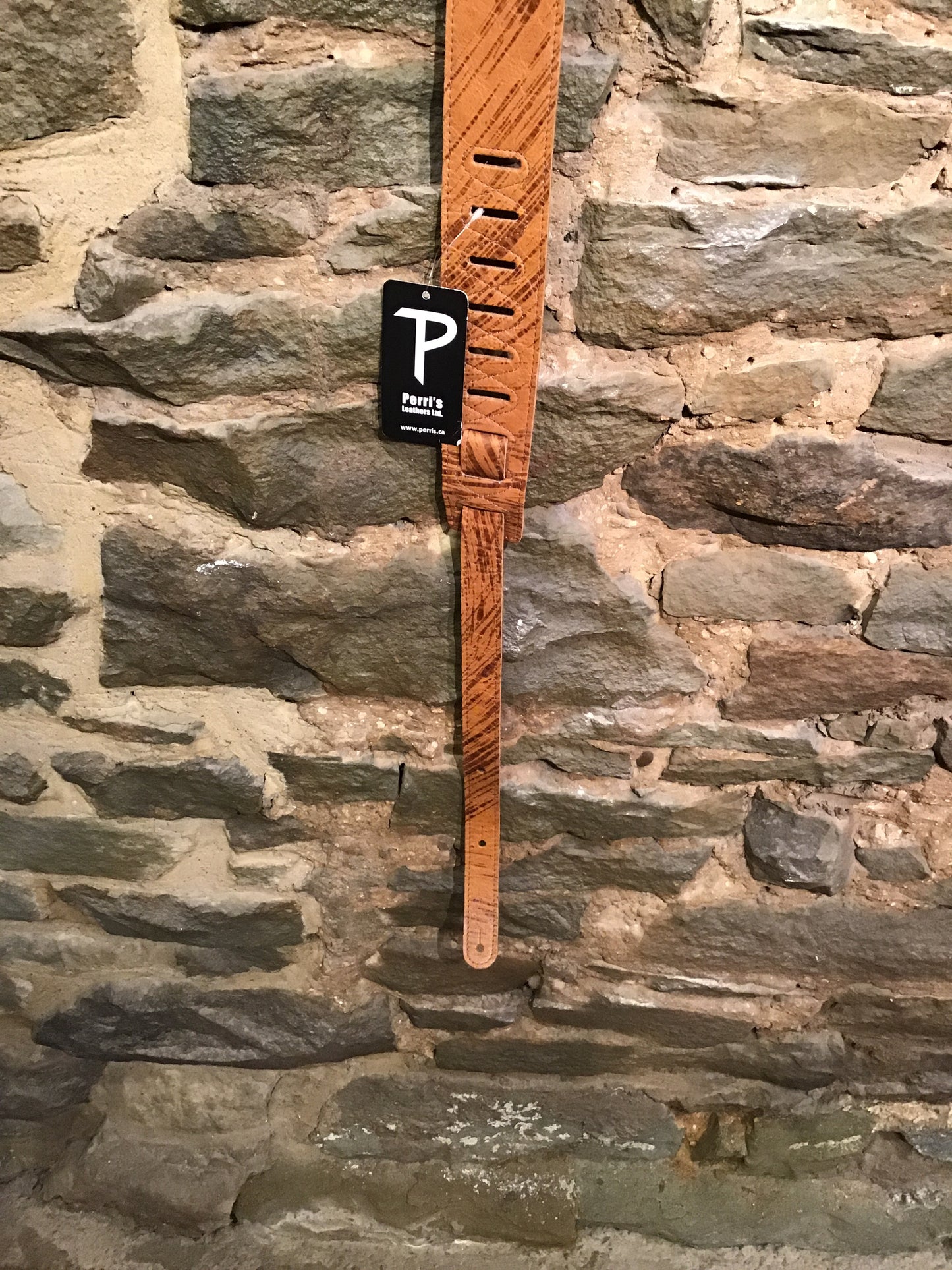 Perri’s Leathers 2.5” textured brown leather guitar strap