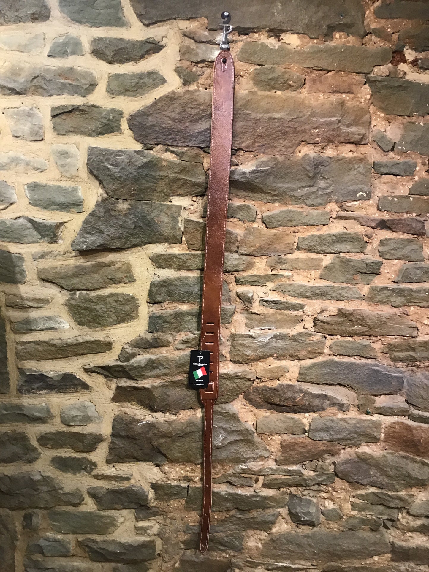 Perri’s Leathers 2” premium brown Italian leather guitar strap