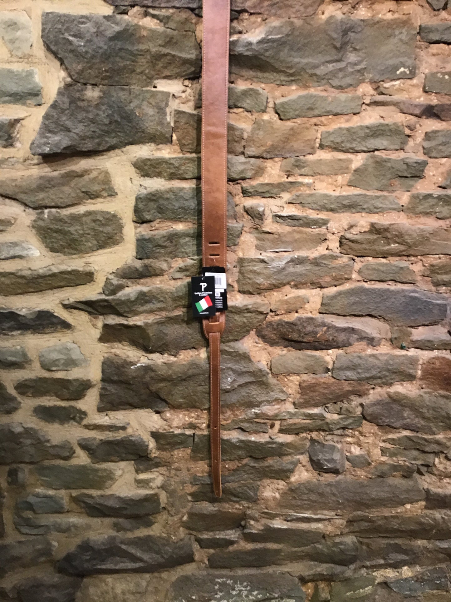 Perri’s Leathers 2” light brown Italian premium leather guitar strap