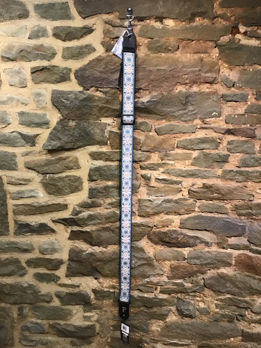 Cinta de jacquard de 2" de Perri's Leathers, correa de guitarra con estampado turquesa y naranja