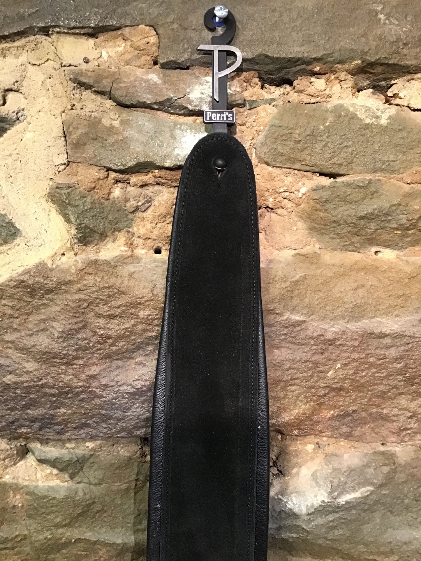 Perri’s Leathers 3” soft black suede with black leather pad guitar strap