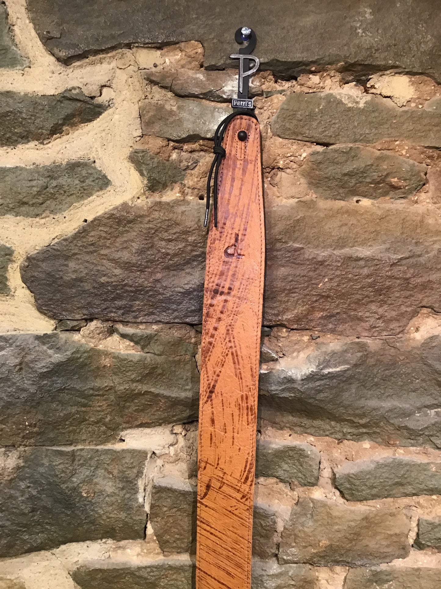 Perri’s Leathers 2.5” textured brown leather guitar strap