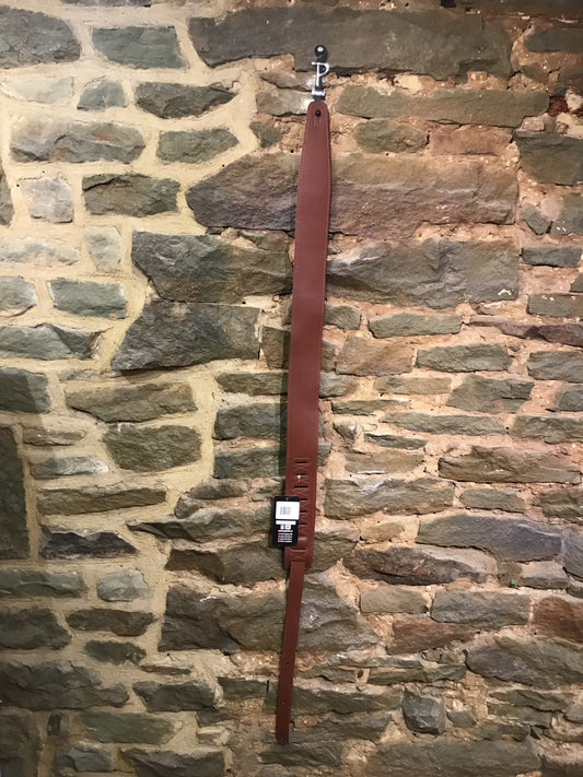 Perri's Leathers Correa de guitarra de cuero marrón liso de 2,5"