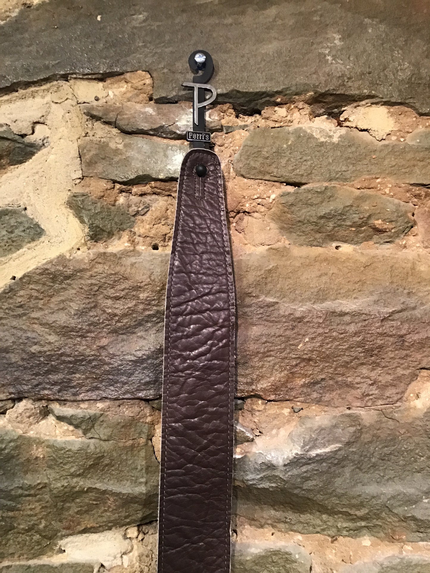 Perri's Leathers Correa de guitarra de cuero marrón de 2,5"