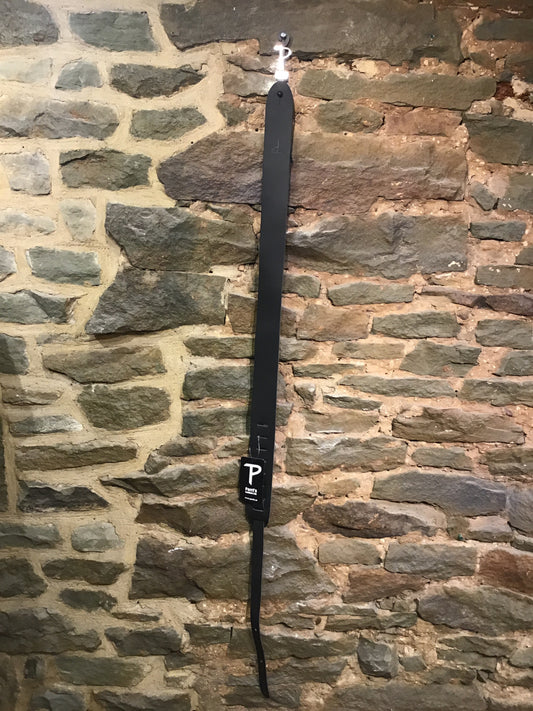 Perri's Leathers Correa de guitarra de cuero negro de 2"