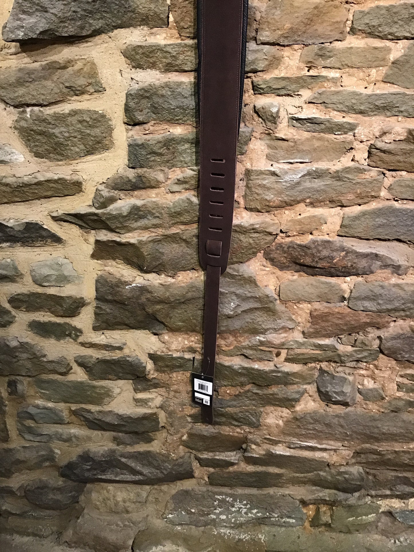 Perri’s Leathers 3” soft brown suede with black leather pad guitar strap