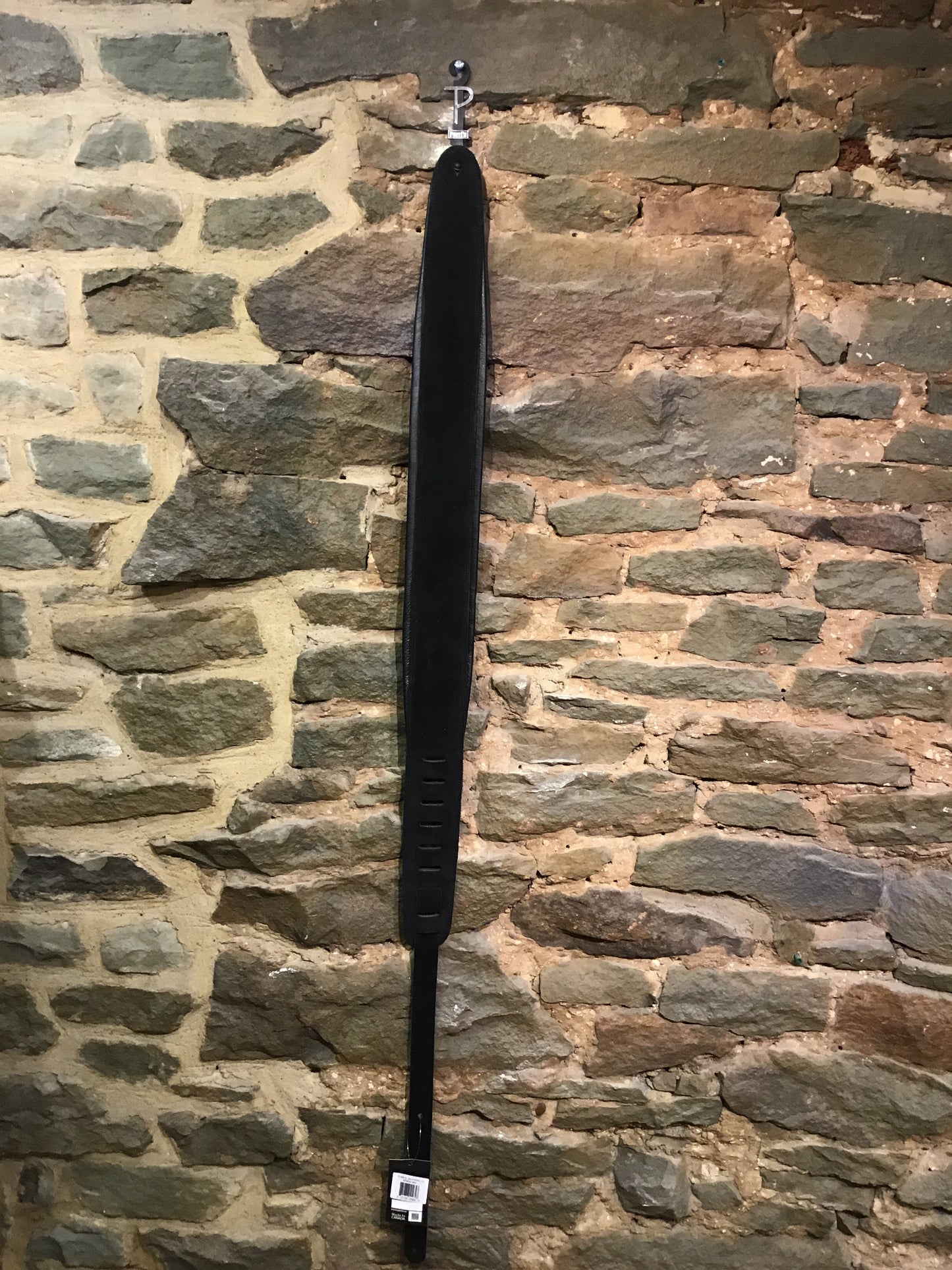 Perri’s Leathers 3” soft black suede with black leather pad guitar strap