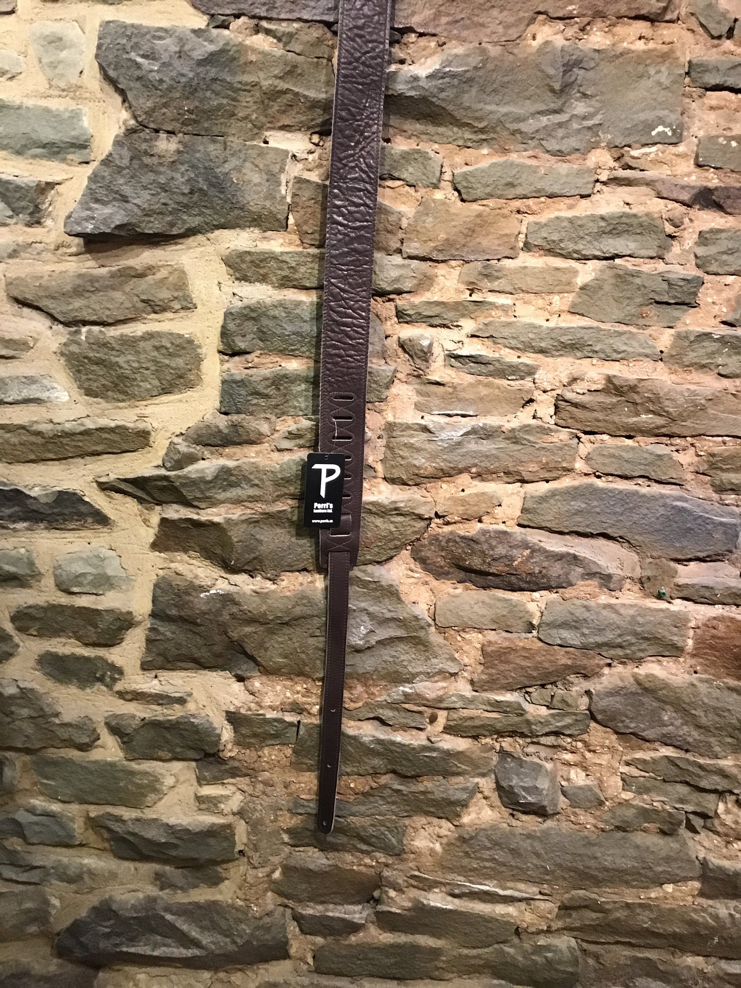 Perri's Leathers Correa de guitarra de cuero marrón de 2,5"